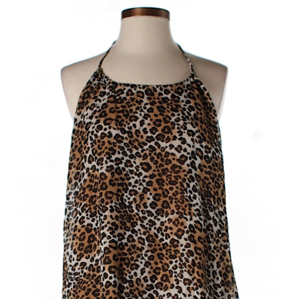 Leopard Print Silk Halter